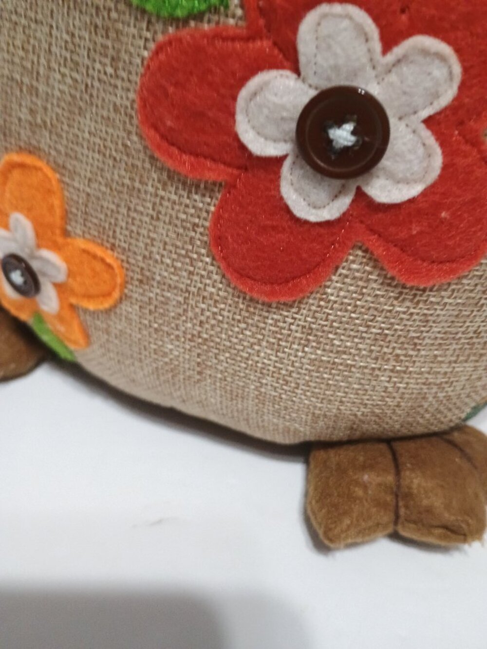 Fall Owl Weighted Autumn Floral Harvest Burlap Felt Farmhouse Decor - Picture 12 of 12